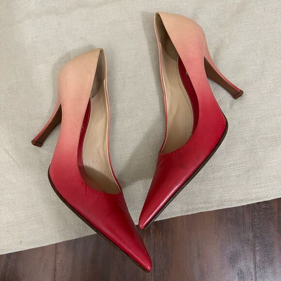 PRADA Capretto Pumps Pink Ombre Leather Pointed Heels Stiletto - Picture 6 of 13